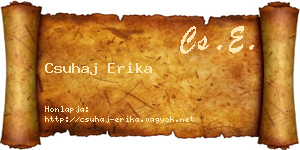 Csuhaj Erika névjegykártya